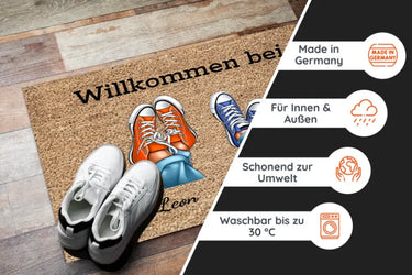 Willkommen bei: Personalisierte Fußmatte Familie -